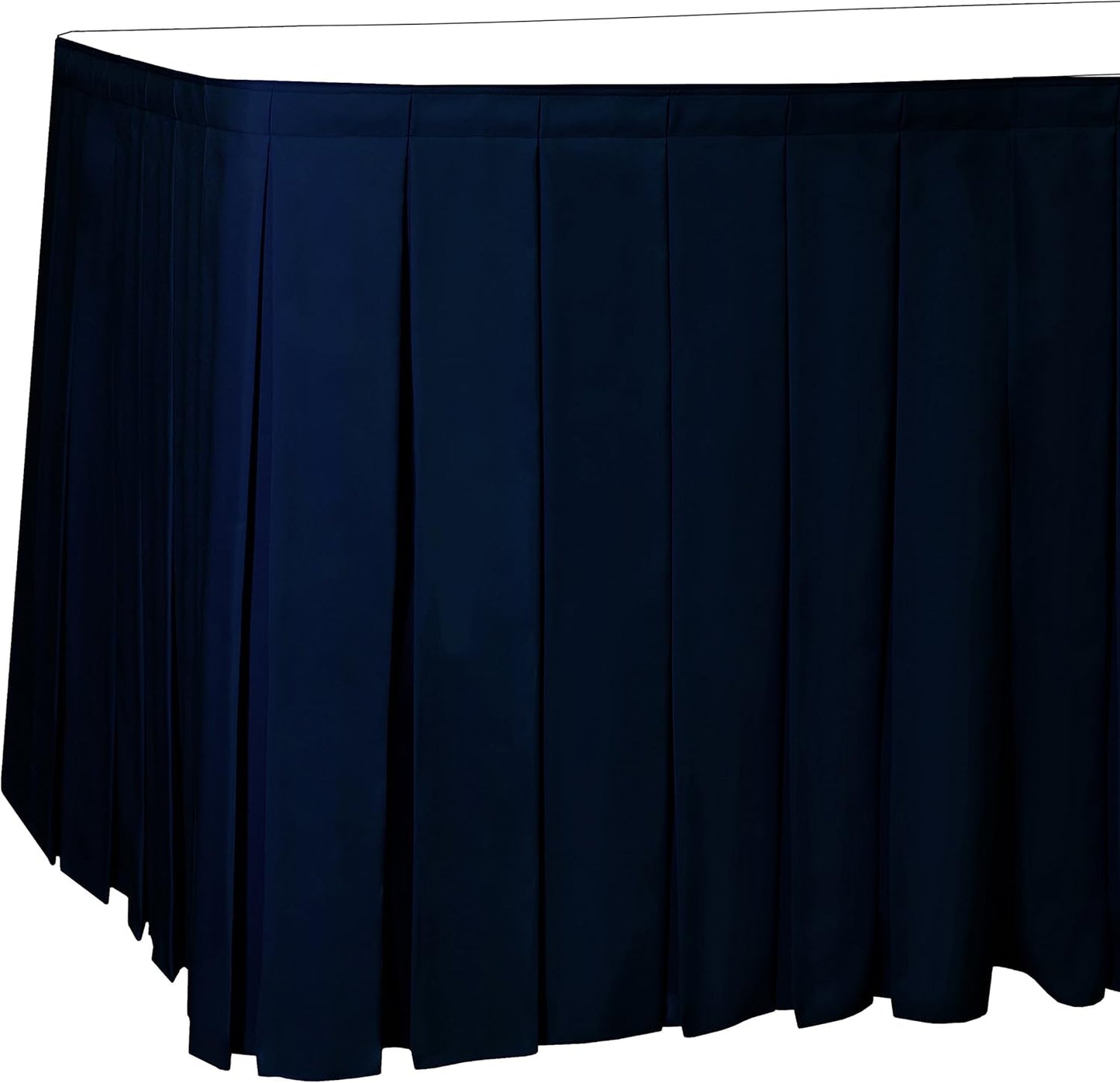 Ultimate Textile Pleat Polyester Fabric Table Skirt - Machine Washable Flame Resistant with Clips for Events, Weddings & Trade Shows, Cut & Sewn in Paterson, NJ - Deep Royal, 17' Box Pleat