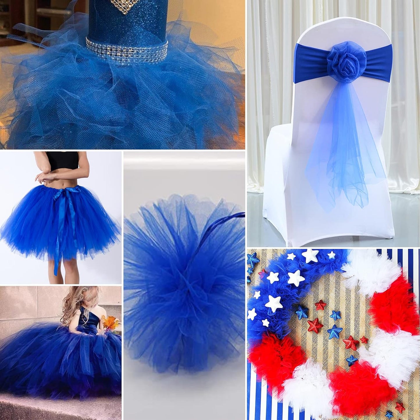 Royal Blue Tulle Fabric Rolls 54 Inch by 40 Yards Tulle Bolt Spool for Wedding Decorations DIY Tutu Baby Shower Table Skirt Ceiling Decor Birthday Party Craft Supplies