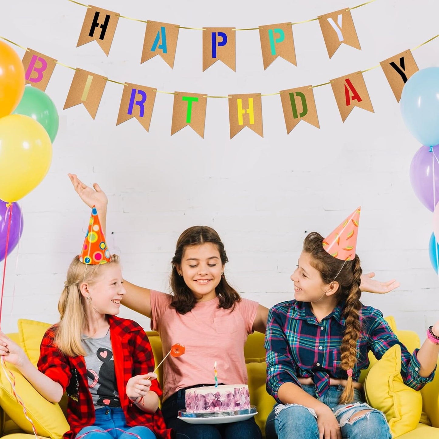 40 PCS DIY Custom Banner Set with Letter Stencils Ribbon, Customizable Party Sign Kit Blank Banner for Events Decoration Brown