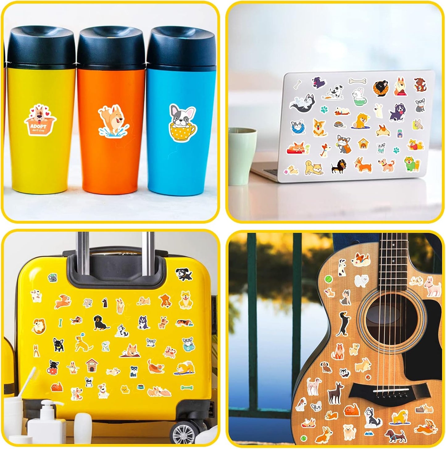 Cute Dog Stickers Puppy Pet Decal Sticker 780 Counts Party Gifts Goodie Bags Decor School Reward Animal Birthday Party Favors Vinyl Waterproof Dog Water Bottle Laptop Stickers Invitation Decor