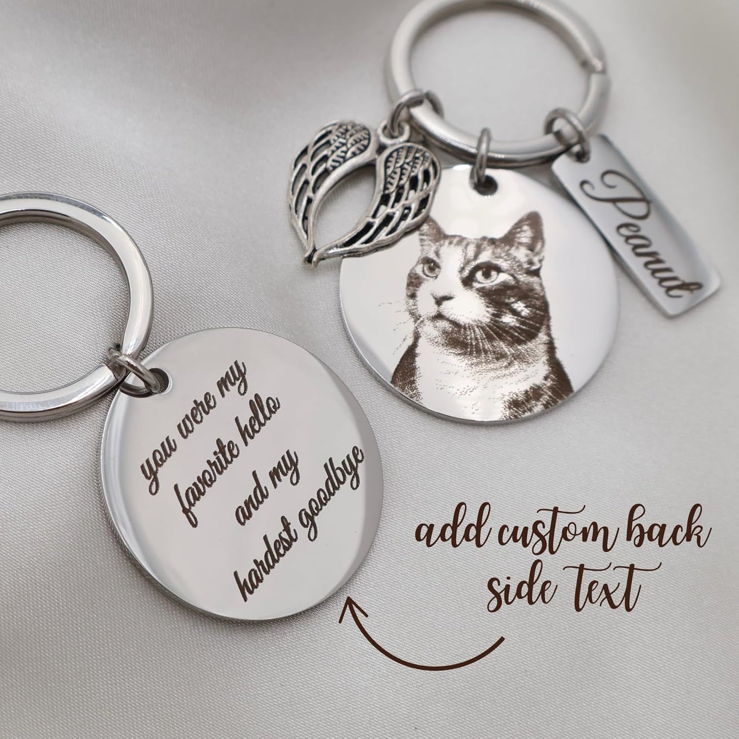 Personalized Pet Photo Engraved Keychain – Custom Dog or Cat Portrait Keepsake – Stainless Steel Pet Memorial Gift for Pet Lovers – Meaningful Remembrance or Holiday Stocking Stuffer