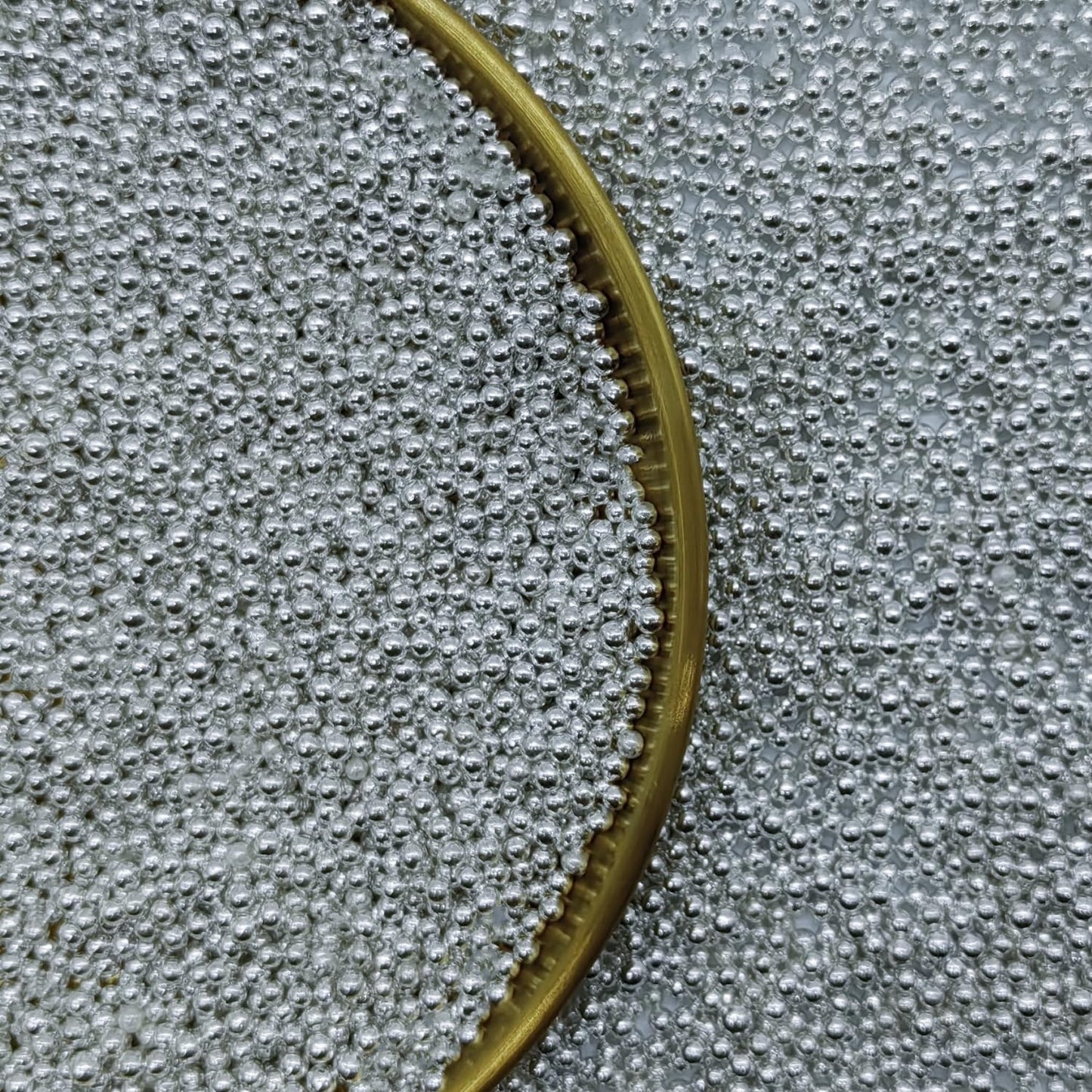 Edible Silver Pearl Sugar Sprinkles Candy 2mm Mini Pearls Cake Decorations Cupcake Toppers Cookie Decorating Perfect for Wedding Party Valentine Halloween Christmas Supplies 3OZ