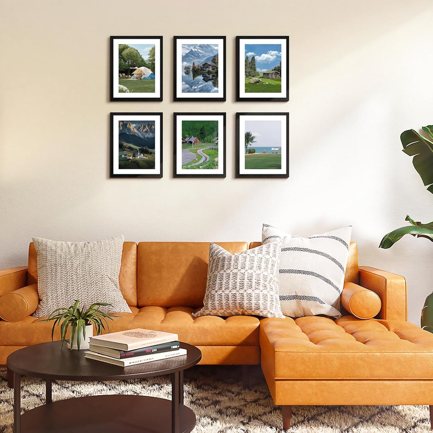 FIXSMITH 8.5x11 Picture Frame Set of 2, Photo Frame with HD Plexiglass, Display Pictures 6x8 with Mat or 8.5x11 Without Mat, Black Picture Frames Collage Wall Decor, Gallery Wall Frame