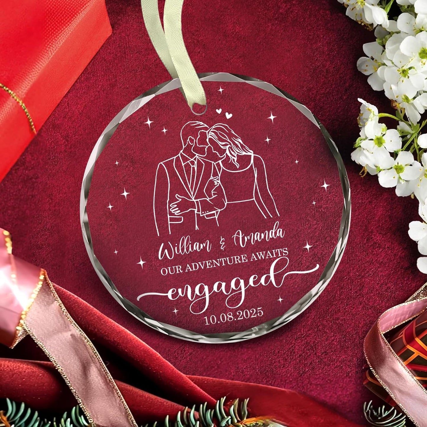 Personalized The Year We Became Mr & Mrs Christmas Ornament- Wedding Gifts For Newlywed Couple, Bride And Groom - Wedding Gifts for Couples 2025, Bridal Shower Ornaments