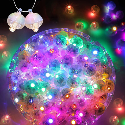 100pcs Balloon Lights, Long Standby Time Mini Ball Light, Round LED Multicolor Flash Ball Lamp for Paper Lantern Balloon Party Wedding, Birthday and Festival Christmas Decorative Lights