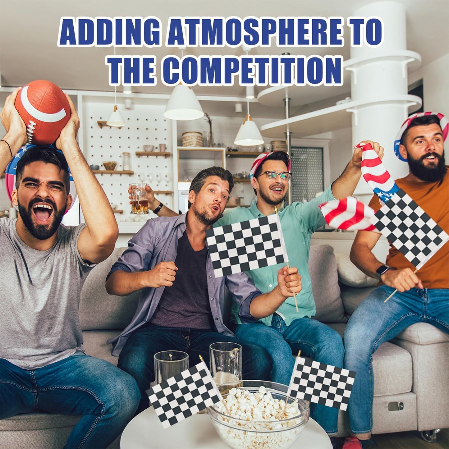 12Pcs Small Checkered Black and White Racing Flags on Wooden Stick Mini Race Car Flag Hand Held Flag Decorations,5x8 Inch