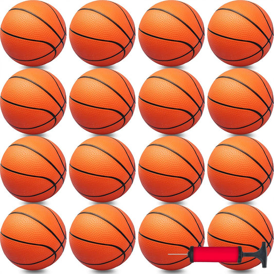 30Pcs 7" Inch Mini Basketball Balls Bulk Small Basketball Set with Pump, PVC Small Basketball for Over The Door Basketball Hoop Games Party Favors Indoor Outdoor Play Adults Kids Pool Beach Basketball