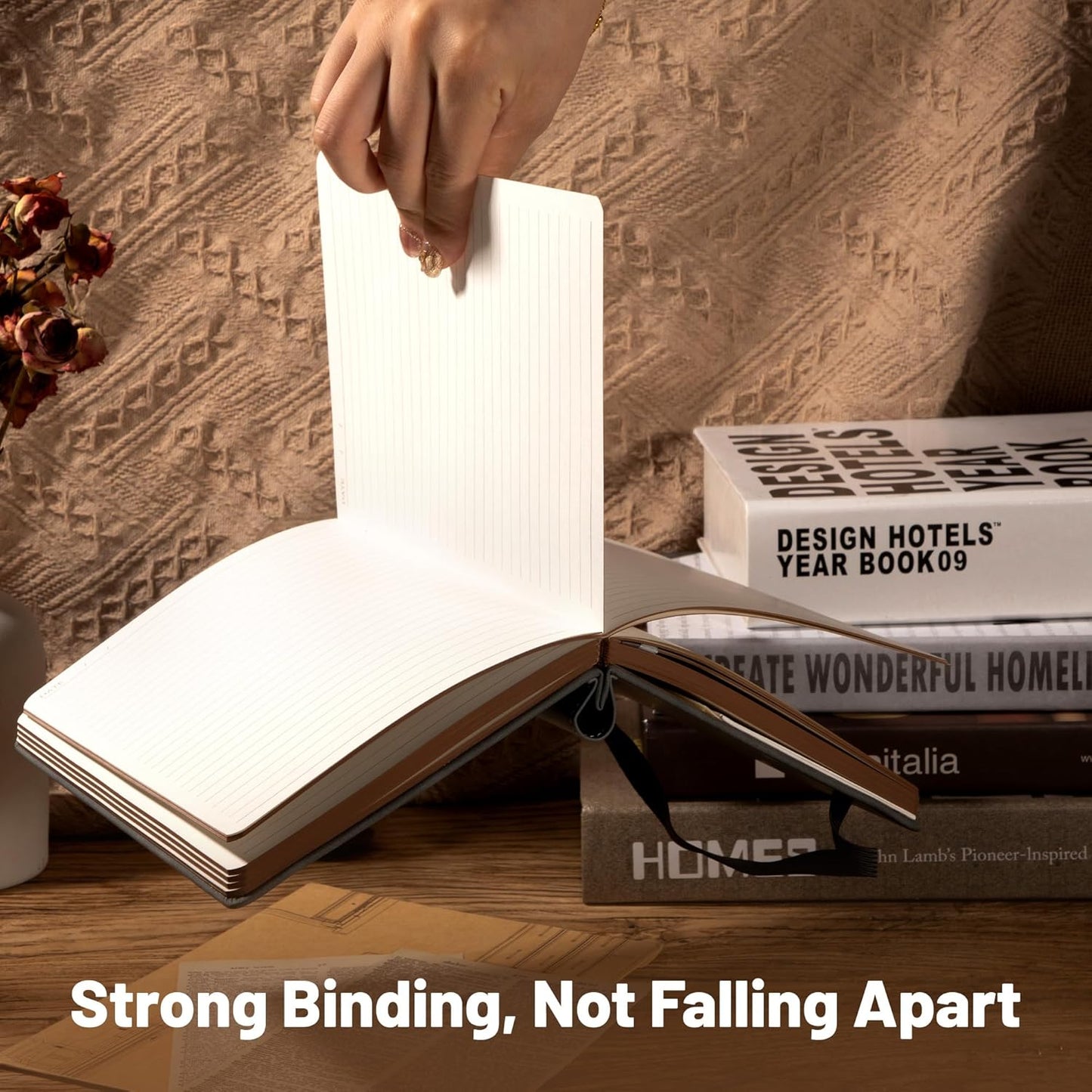 CAGIE Compass Leather Notebook Journal for Men, 100 GSM 288 Pages Lined Journals for Writing, A5 Hardcover Journaling Notebooks Gift Set with Pen for Travel Office Daily Writing