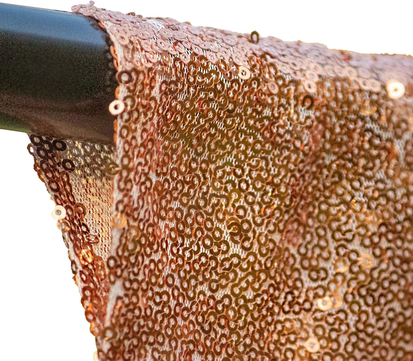 Rose Gold Sequin Backdrop Curtains 4 Panels 2FTx8FT Glitter Rose Gold Photo Backdrop Party Wedding Baby Shower Curtain Sparkle Photography Background