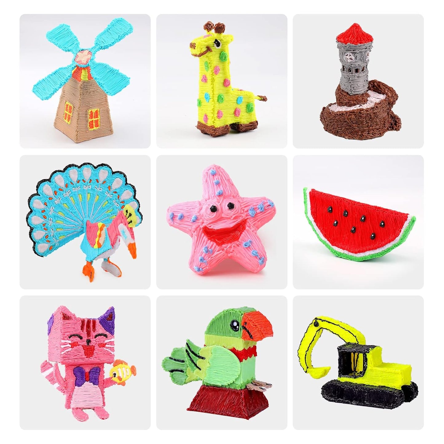 3D Pen Filament 1.75mm PLA Refills 40 Colors, Each Color 8 Meters(26 Feet), Total Length 320m(1050 Feet), 250 Stencils eBooks, Safe for Kids to Create Stunning 3D Art with 40 Vibrant Colors