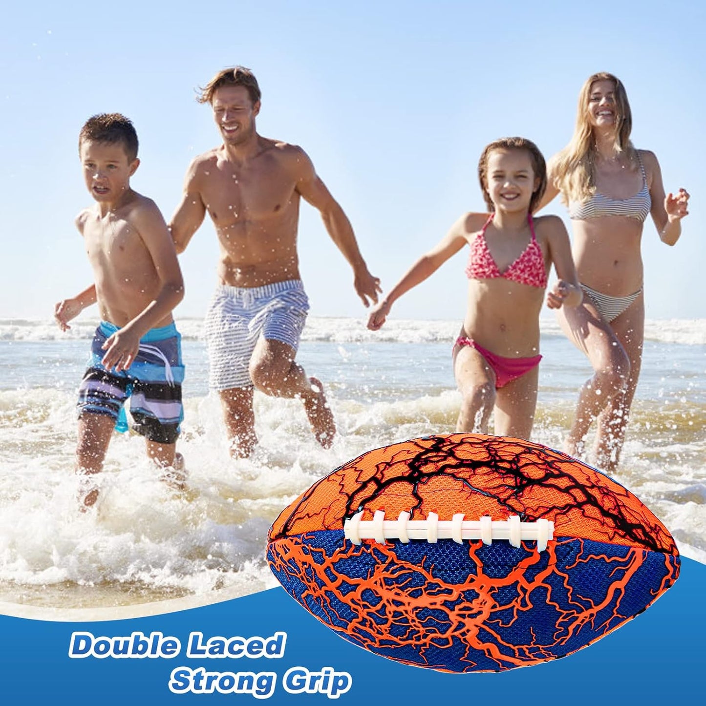 Jasonwell Pool Beach Water Football - Strong Grip Waterproof Soft Football for All-Weather Play Pool Toys Beach Games Backyard Outdoor Sports Toy Christmas Birthday Gifts for Kids Boys Teens Adults