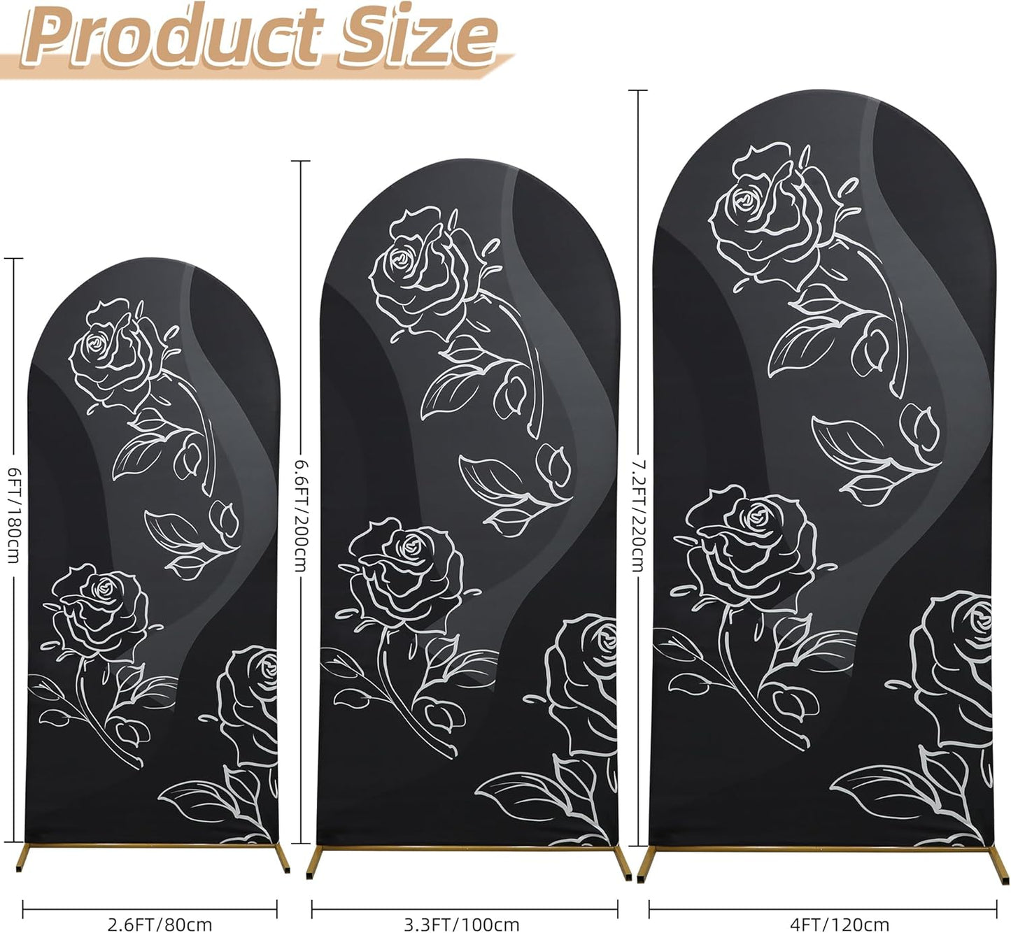 Wedding Arch Cover 7.2FT Spandex Arch Backdrop Cover Stretchy Backdrop for Wedding Birthday Party Decoration Baby Shower