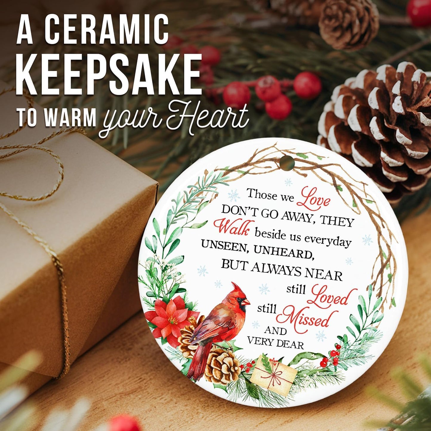 ZAGKOO Cardinal Christmas Ornament - Memorial Christmas Ornament - Sympathy Gifts, Bereavement Gifts for Loss of Loved One - Remembrance Ornaments - Red Cardinal Decoration for Xmas Tree 2025