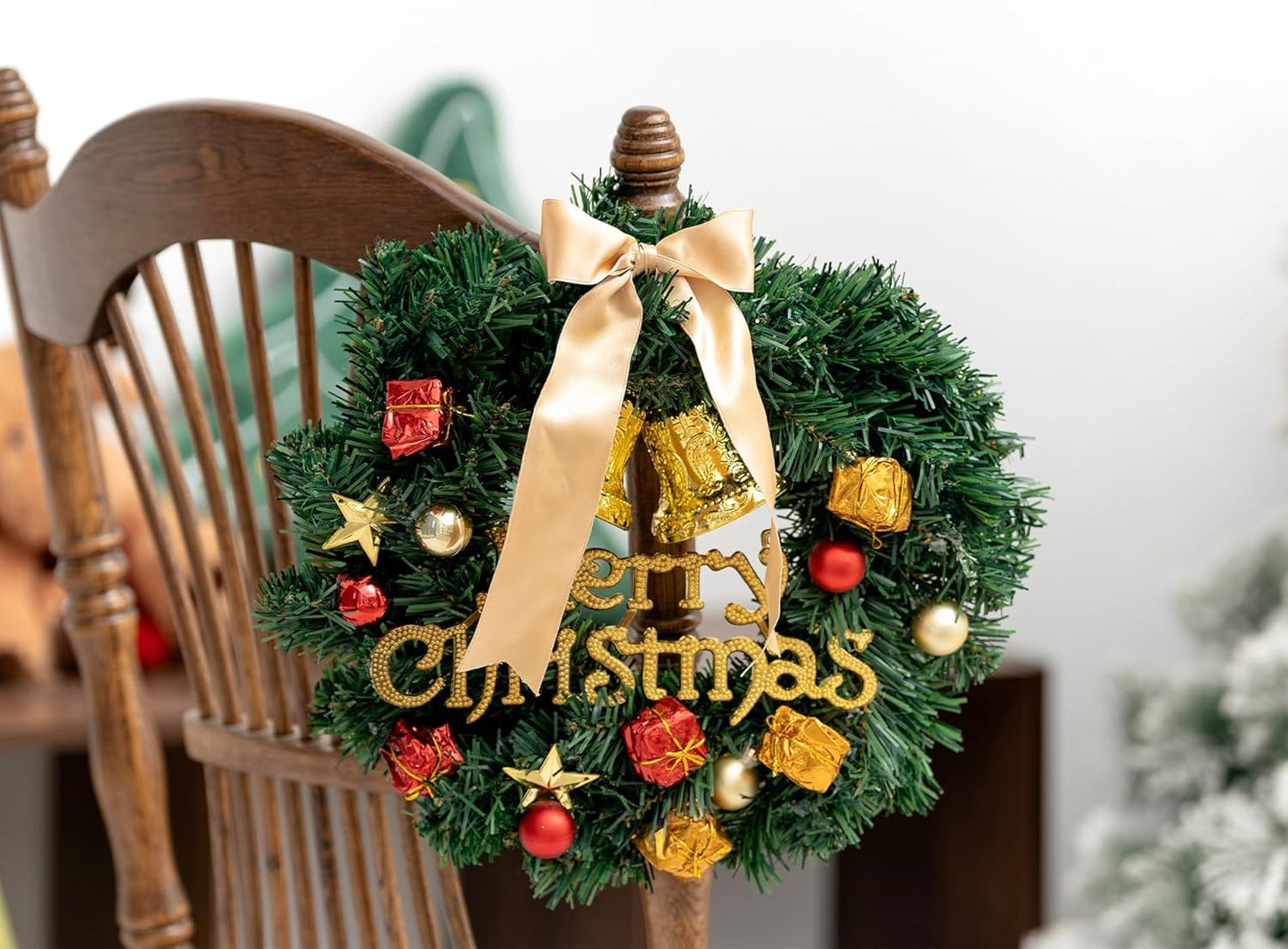 Champagne Gold Satin Ribbon Double-Faced Wired Ribbons for Gift Wrapping Flower Bouquet Bows Wedding Invitation Christmas Decor Crafts 1-1/2 Inch 10 Yards