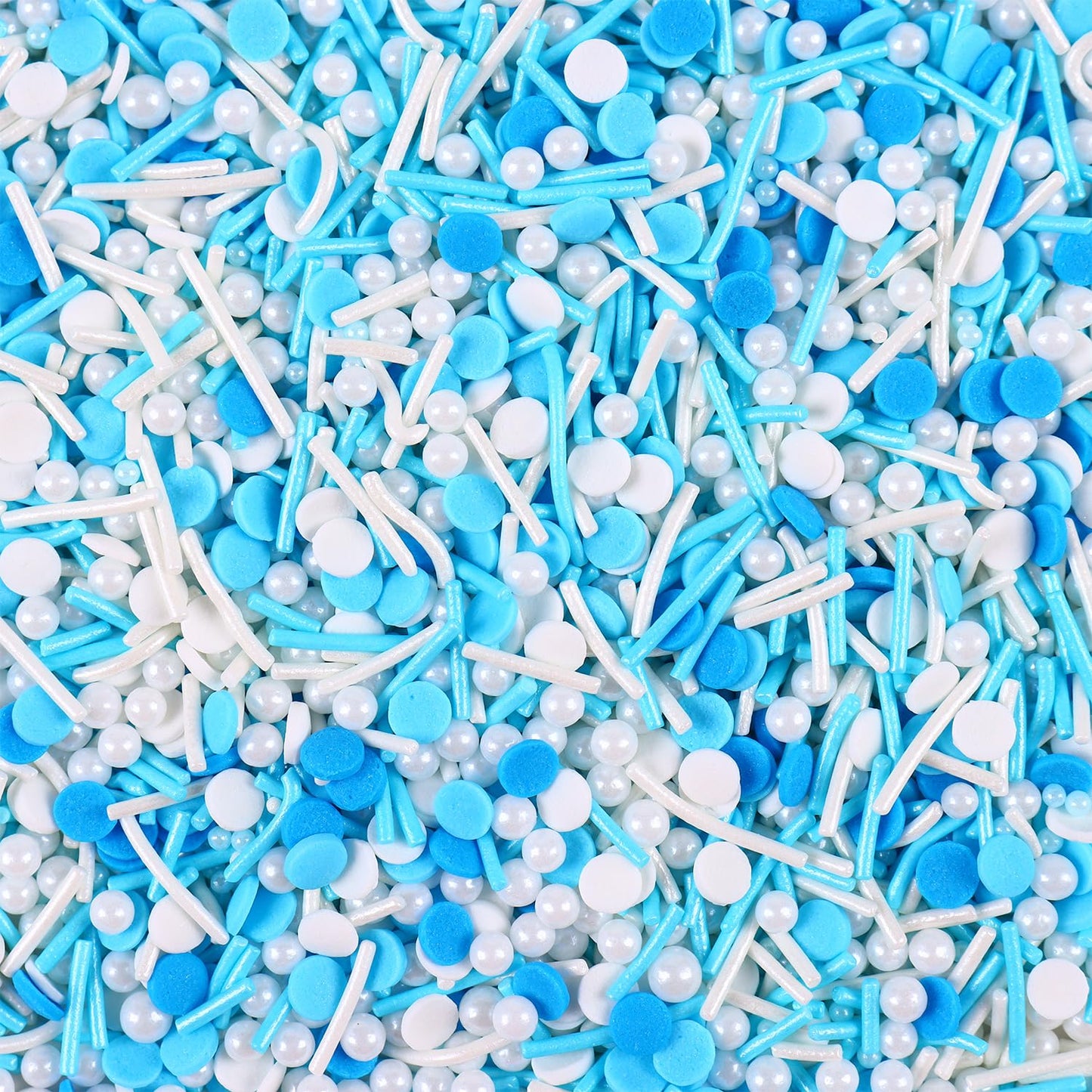 Edible Blue Sprinkles for Cake Decorating, Blue Confetti Sprinkles, Pearl Sprinkles, Jimmy Sprinkles for Cupcakes, Cookies, Chocolate, Candy, and Ice Cream Topping(120g/4.23oz)