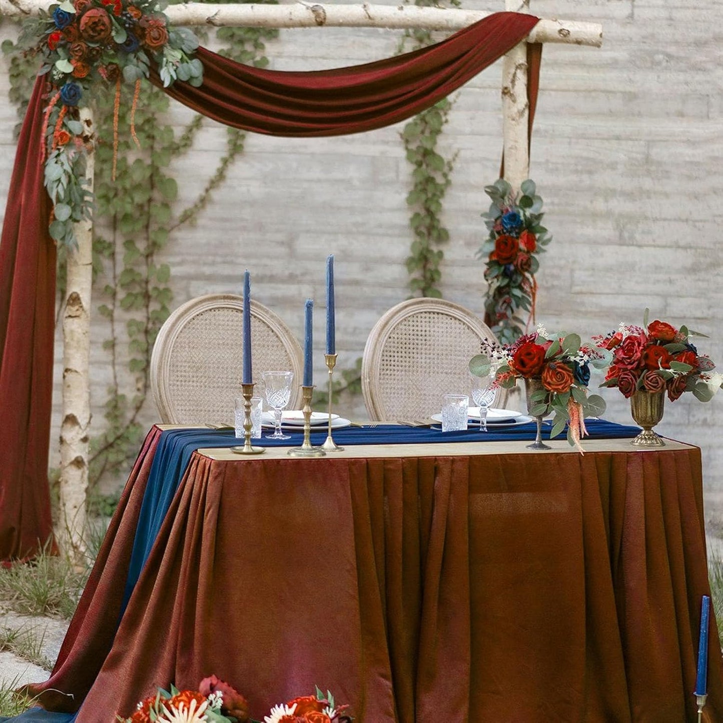 10 x 7 Feet Rust Backdrop Curtain for Partie, Background Curtains for Photoshoot, Birthday, Wedding, Halloween, Thanksgiving, Christmas Day, New Year Party Decorations 5Ft x 7Ft, 2 Panels