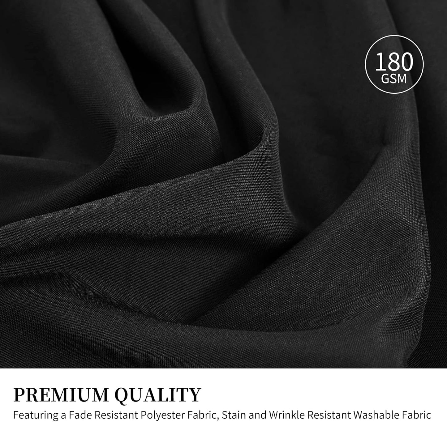 6 Pack Round Tablecloths - 108 Inch, Black Polyester Table Cover for Round Table, Stain and Wrinkle Resistant Washable Fabric Table Cloth, Polyester Tablecloth for Wedding Banquet Parties