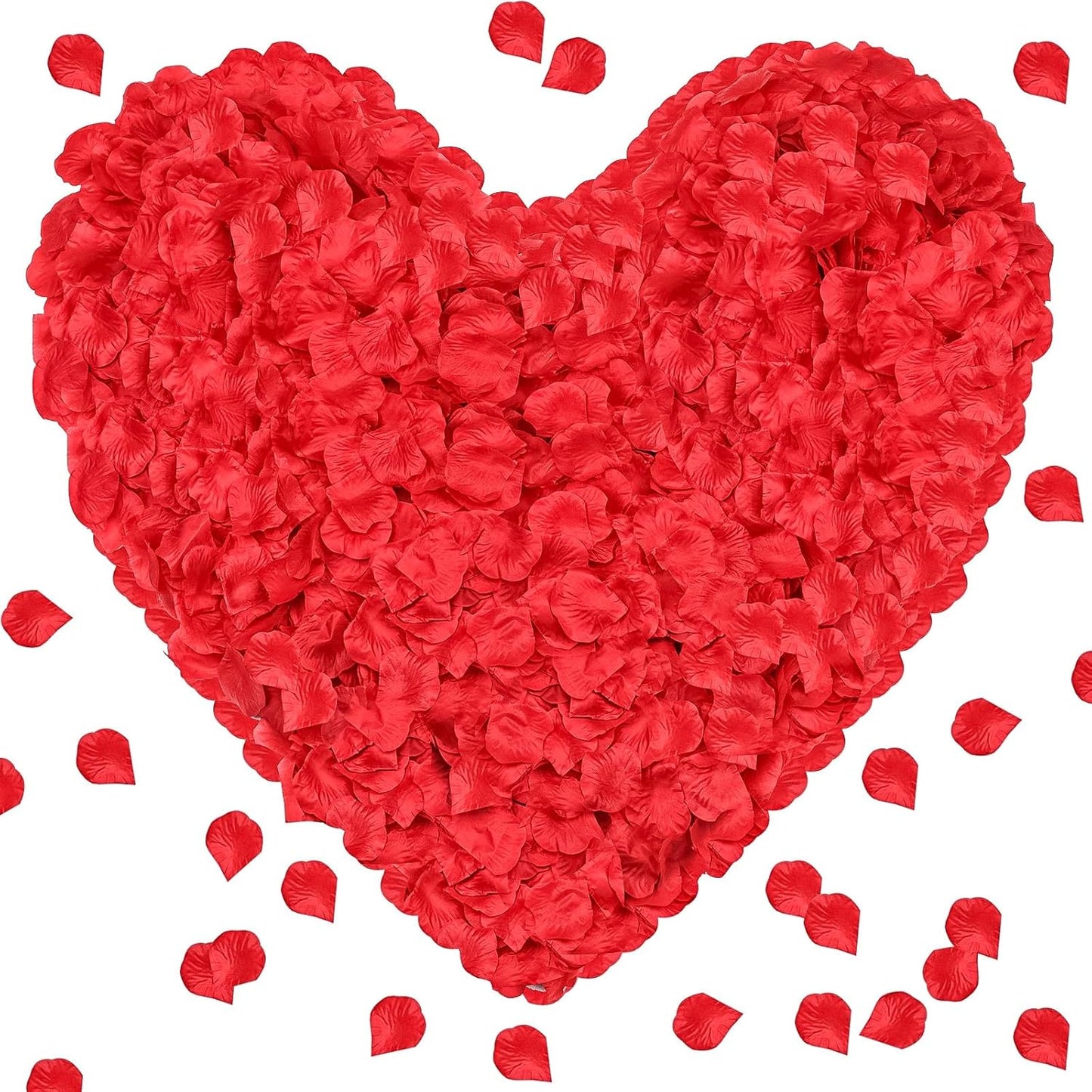 2000 Pcs Silk Red Rose Petals, Artificial Flower Petals for Romantic, Classic Style, Wedding, Proposal, Anniversary Decorations