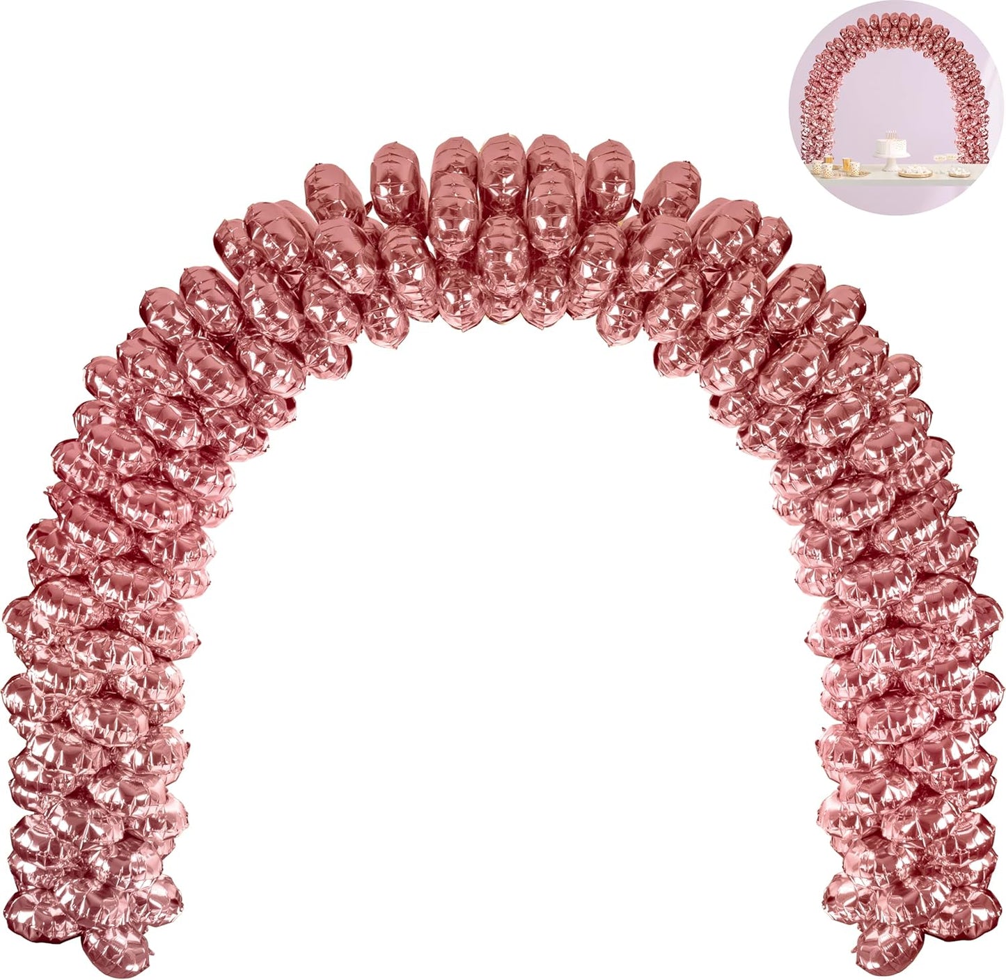 6.6FT Balloon Table Arch Kit – Adjustable Foil Balloon Arch Stand for Birthday, Wedding, Party, Baby Showers and Graduation Decorations – Easy Assembly Party Supplies (Rose Pink)