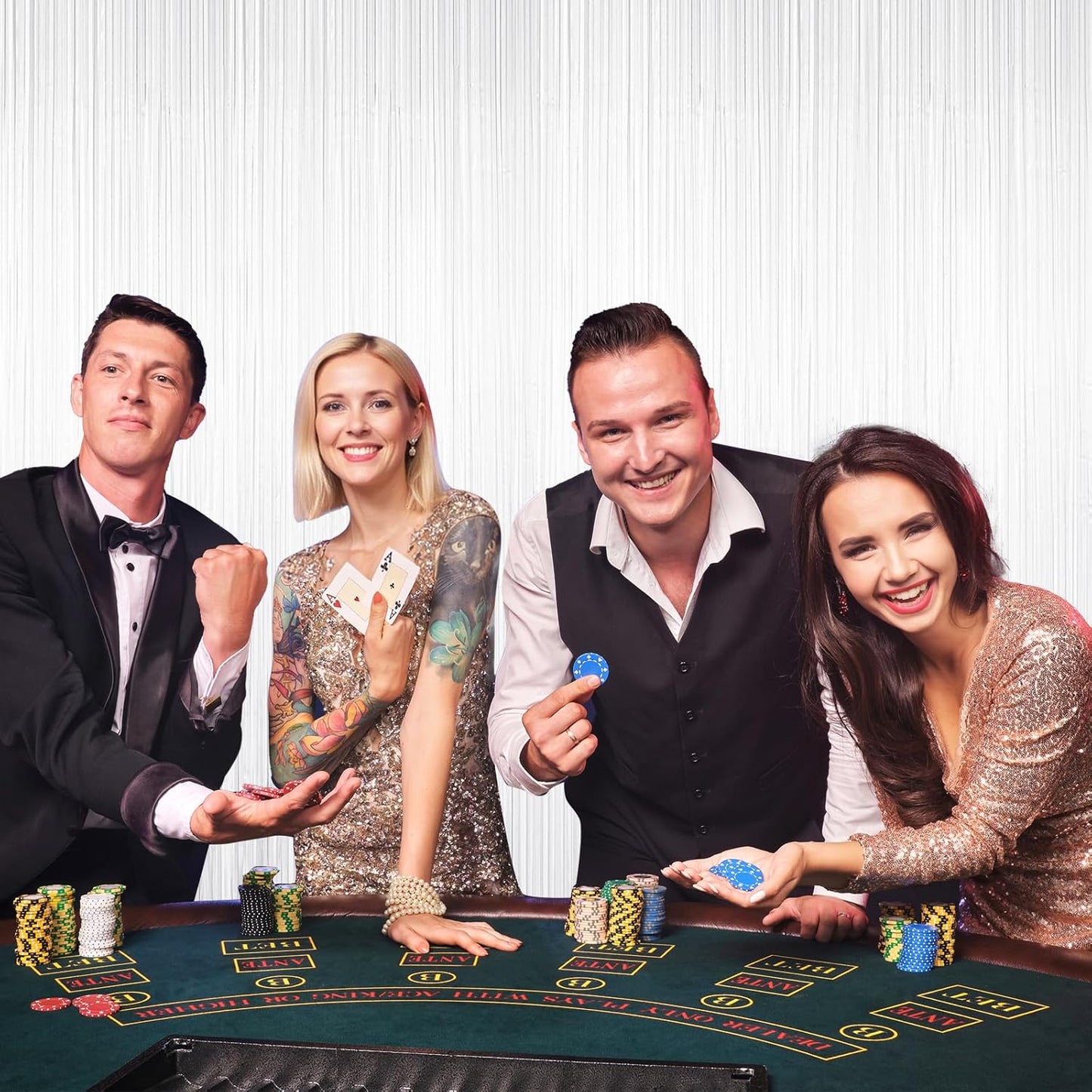 2 Pack White Tinsel Curtain Party Backdrop Decorations, Metallic Foil Fringe Curtain for Wedding Parties Door Streamers Christmas Baby Bridal Shower Birthday Bachelorette Photo Booth Party Decor