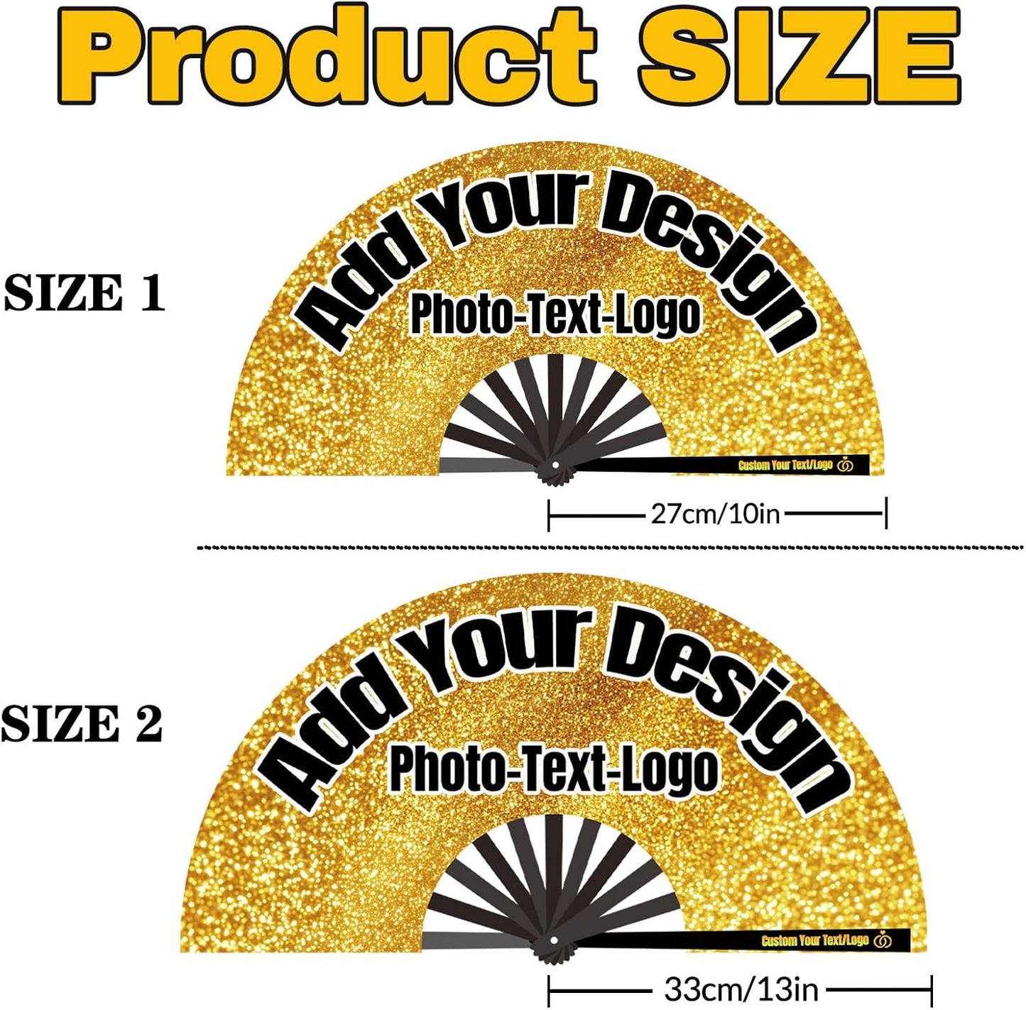 Custom Fans with Your Photo/Text - Personalized Folding Hand Fan for Line Dancing, Weddings, Parties | Decorative Gift for Women, Church Events & Dance Performances (50, 13 Inch)