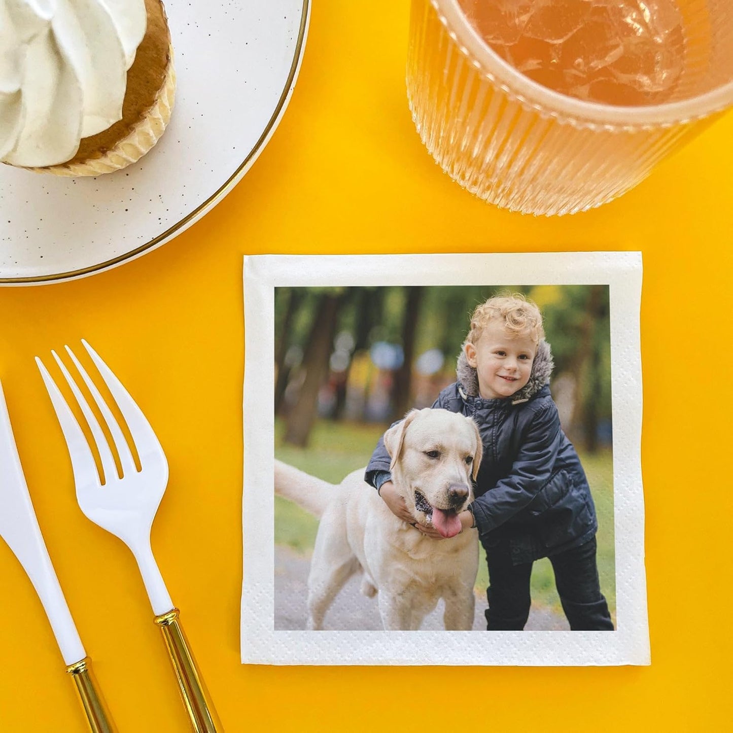 Big Dot of Happiness Custom Photo Party Napkins, Personalized Engagement, Wedding, Graduation, Birthday Decor, White 3-Ply Paper Luncheon Napkins - 150 Count