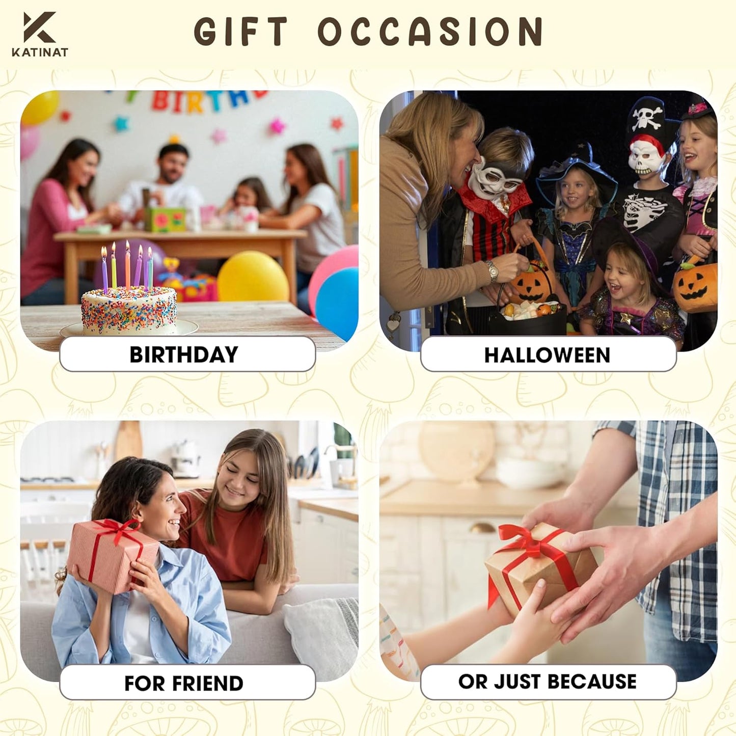 Mushroom Gifts for Women - 60 Positive Mushroom Cards Jar, Daily Affirmation Cards For Womens, Girls - Emotional Support Mushroom - Birthday Gift for Women, Coworkers, Besties - Teen Girl Gifts Trendy