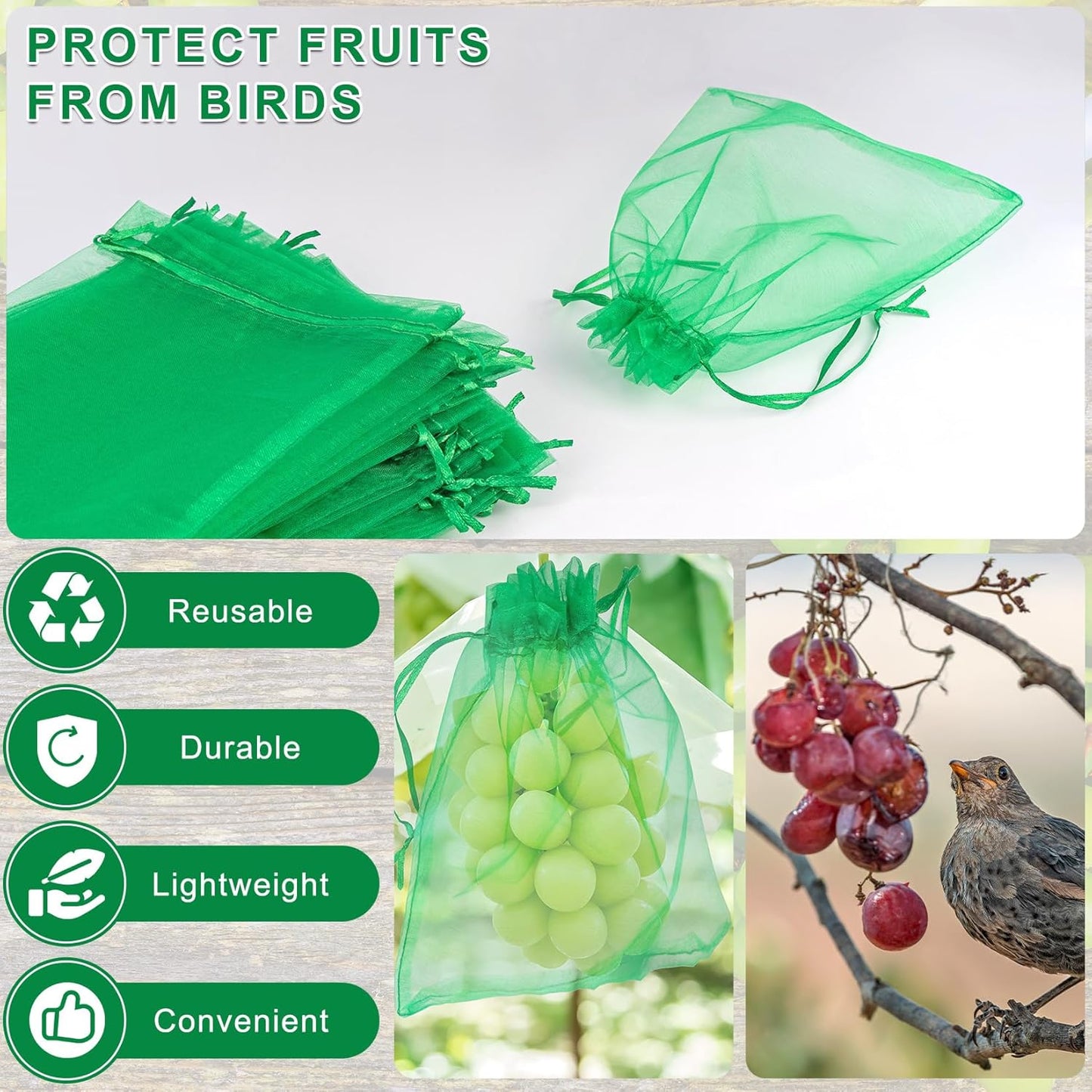 ANZNKU 100 Pack Organza Bags 6x9 Inch, Mesh Bags with Drawstring for Party Favor, Mesh Gift Bag for Candy Jewelry Crafts(Christmas Green)