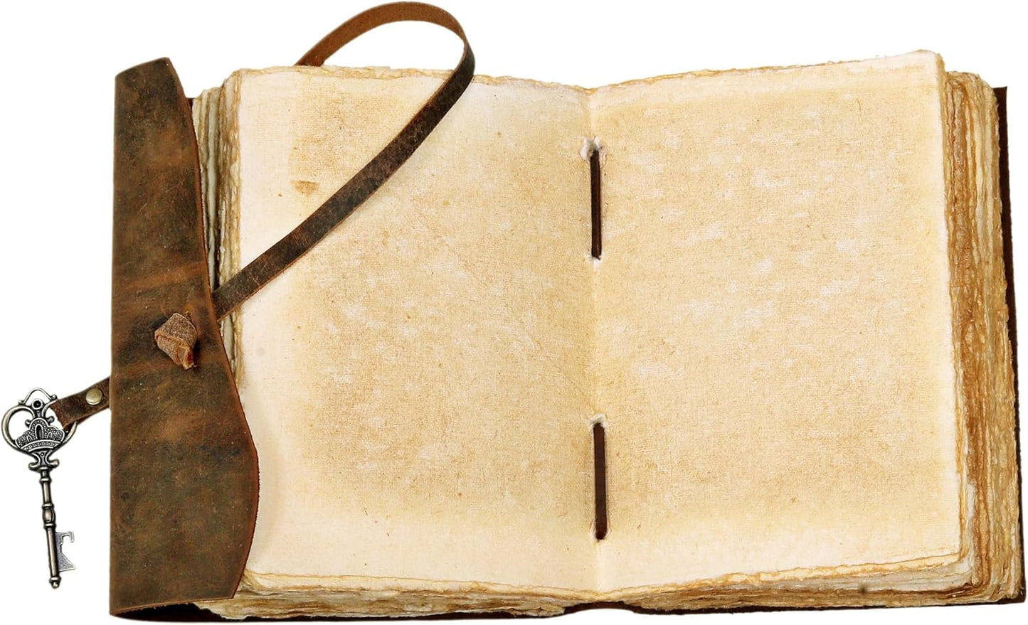 cuero Compass Vintage Leather Journal Antique Handmade Bound Journal with Deckle Edge Paper Diary Leather Sketchbook Drawing Journal Notebook Great Gift Men & Women (Caramel Brown, 11X8 Inch)