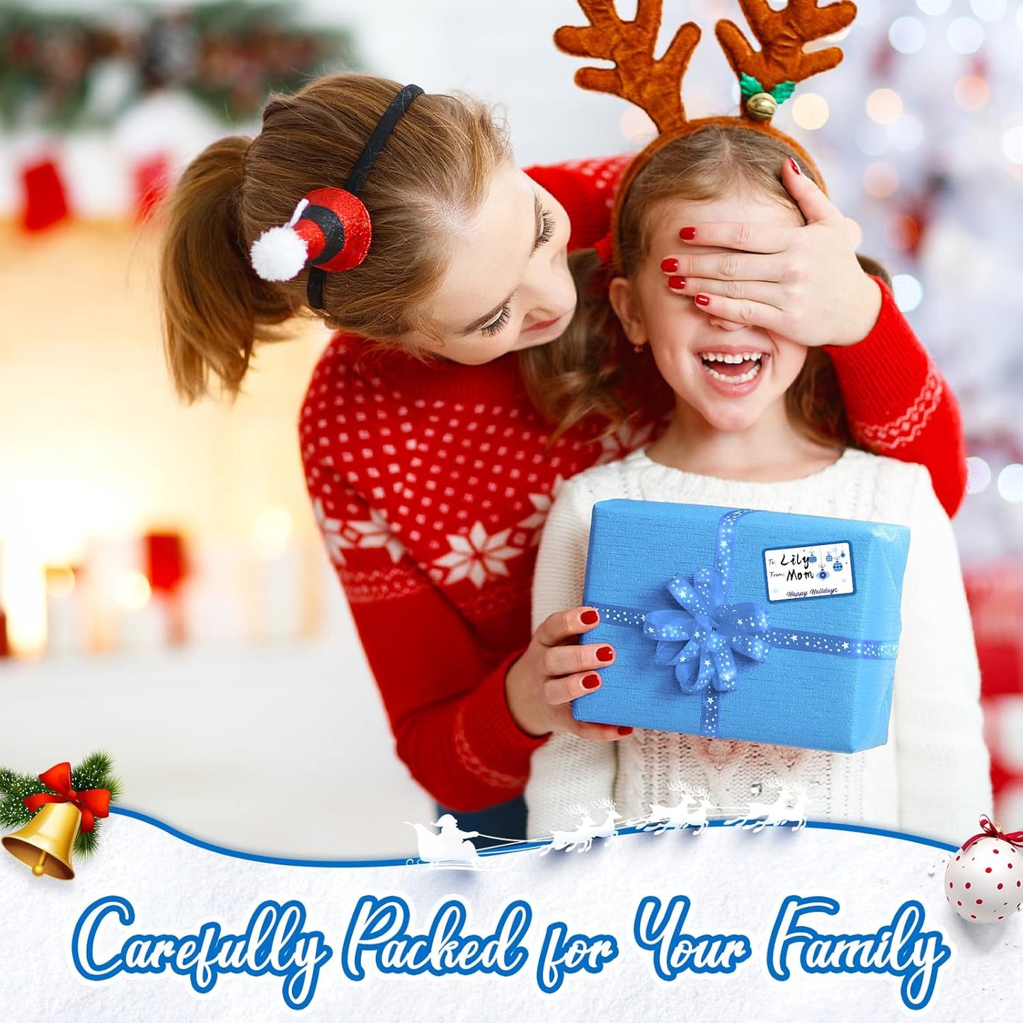 Zonon 720 Self-Adhesive Kraft Christmas Name Tags - Natural Kraft Paper Tags & Stickers for Decoration