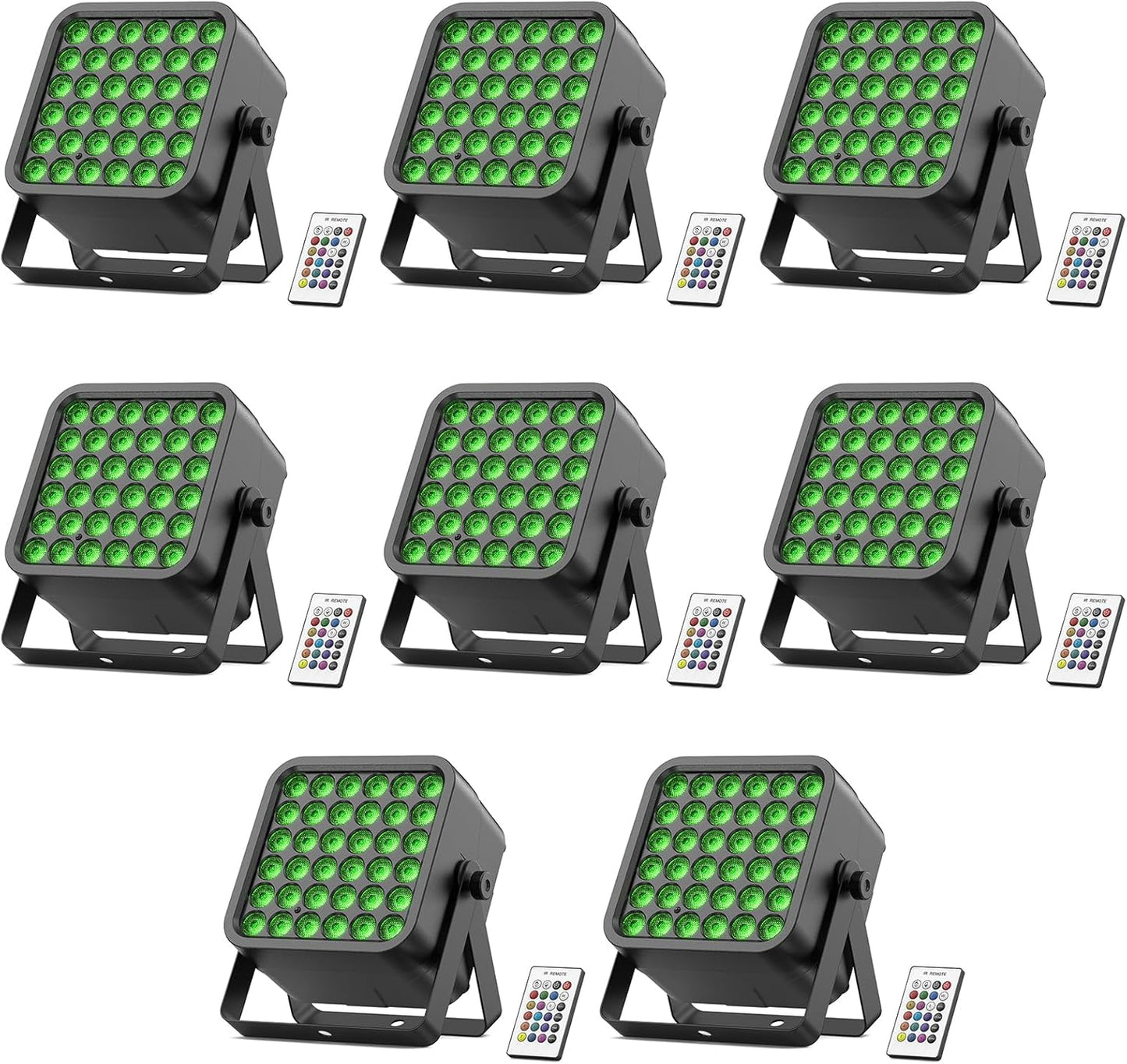 Rechargeable Par Can Lights, 72W RGB 5200mAh Uplights Battery Powered Stage Light, Wireless DJ Lights Sound Activated with Remote & DMX Control for Festivals, Weddings, Bars, Churches, DJ (8 Packs)