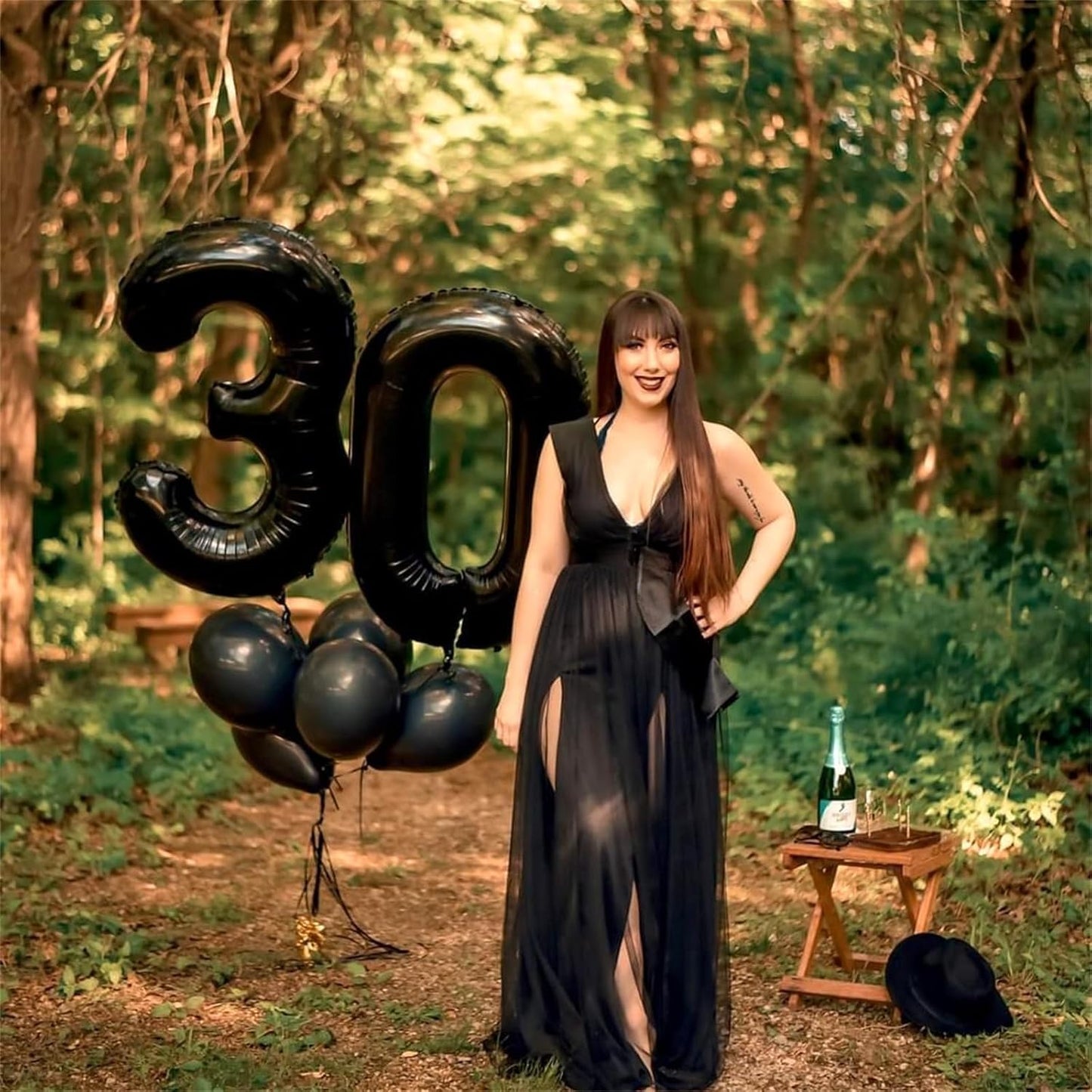 Black Balloon Number 6, 40 Inch Large Self Inflating Foil Number Balloons 0-9, Giant 6 Digital Helium Balloon for 6th 16th Kids Boys 60th Men Birthday Party Anniversary Celebration Decorations