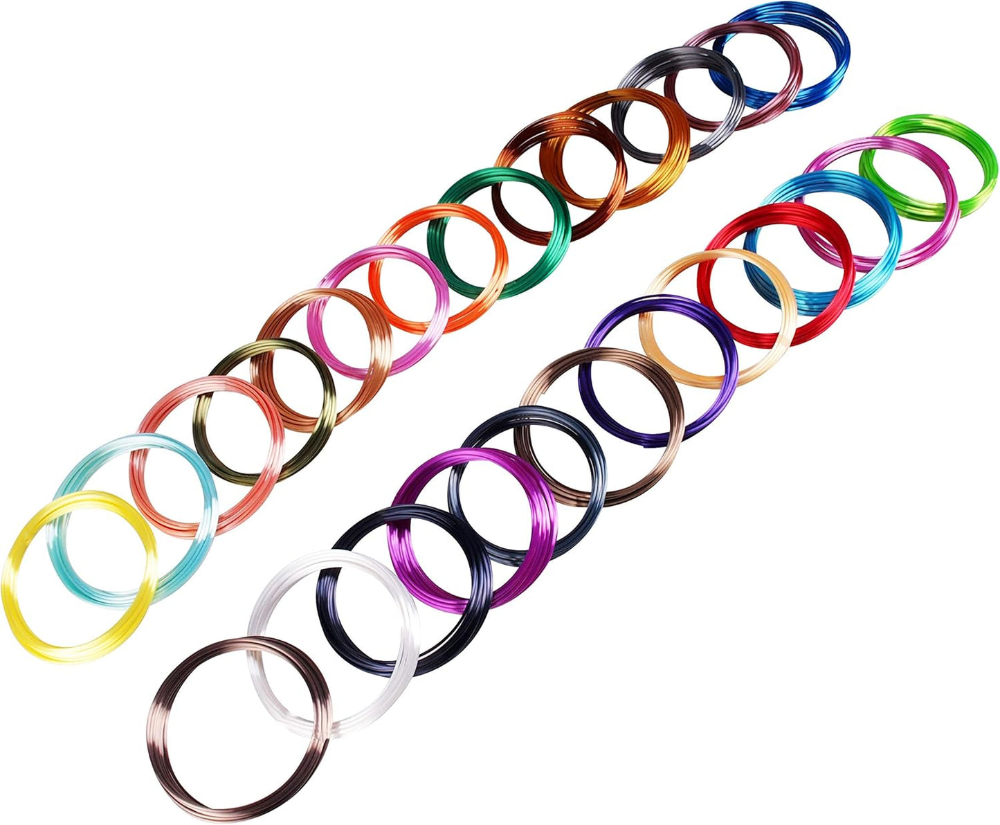 25 Colors Silk Shiny PLA Filament Sample Pack, Each Color 4 Meter Length, Total 100m 3D Printer 3D Pen Material Refill, with Extra 2 Finger Caps by MIKA3D