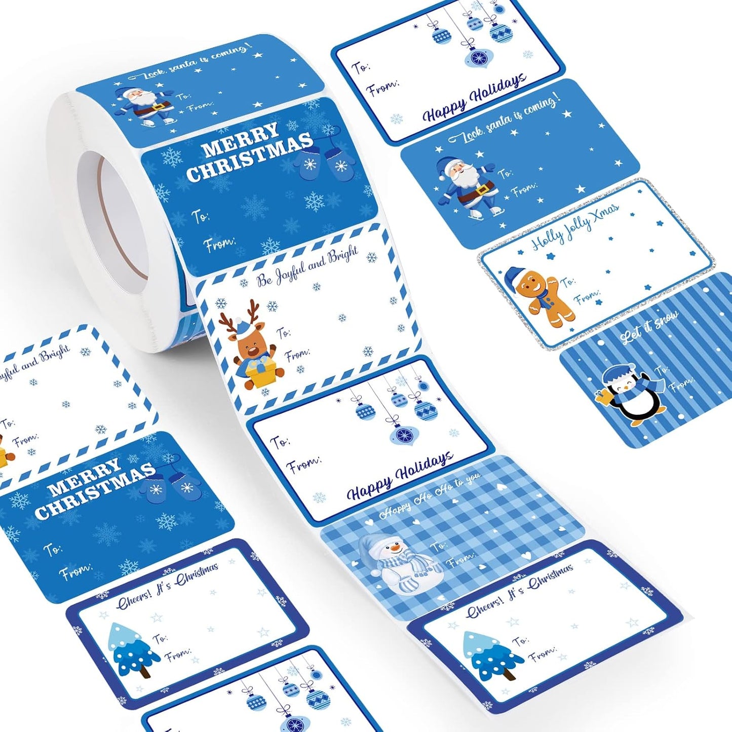 Zonon 720 Self-Adhesive Kraft Christmas Name Tags - Natural Kraft Paper Tags & Stickers for Decoration