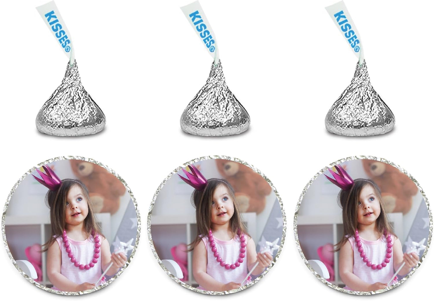 Andaz Press Bulk Photo Personalized Gift and Party Favors Collection, Chocolate Drop Labels for Kisses, Custom Photo, 240-pack