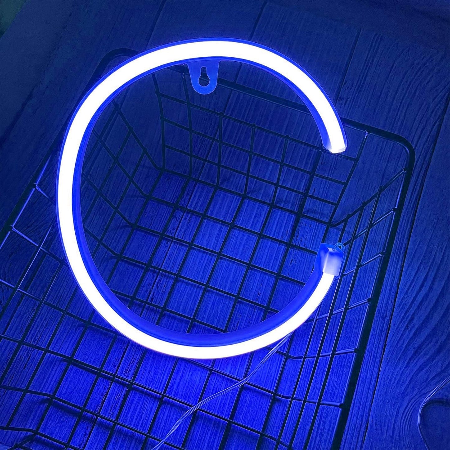 LED Blue Neon Letter Signs Night Light Battery or USB Operated LED Marquee Letters Neon Art Decorative Lights Wall Decor for Children Baby Room Christmas Wedding Party Decoration(C)