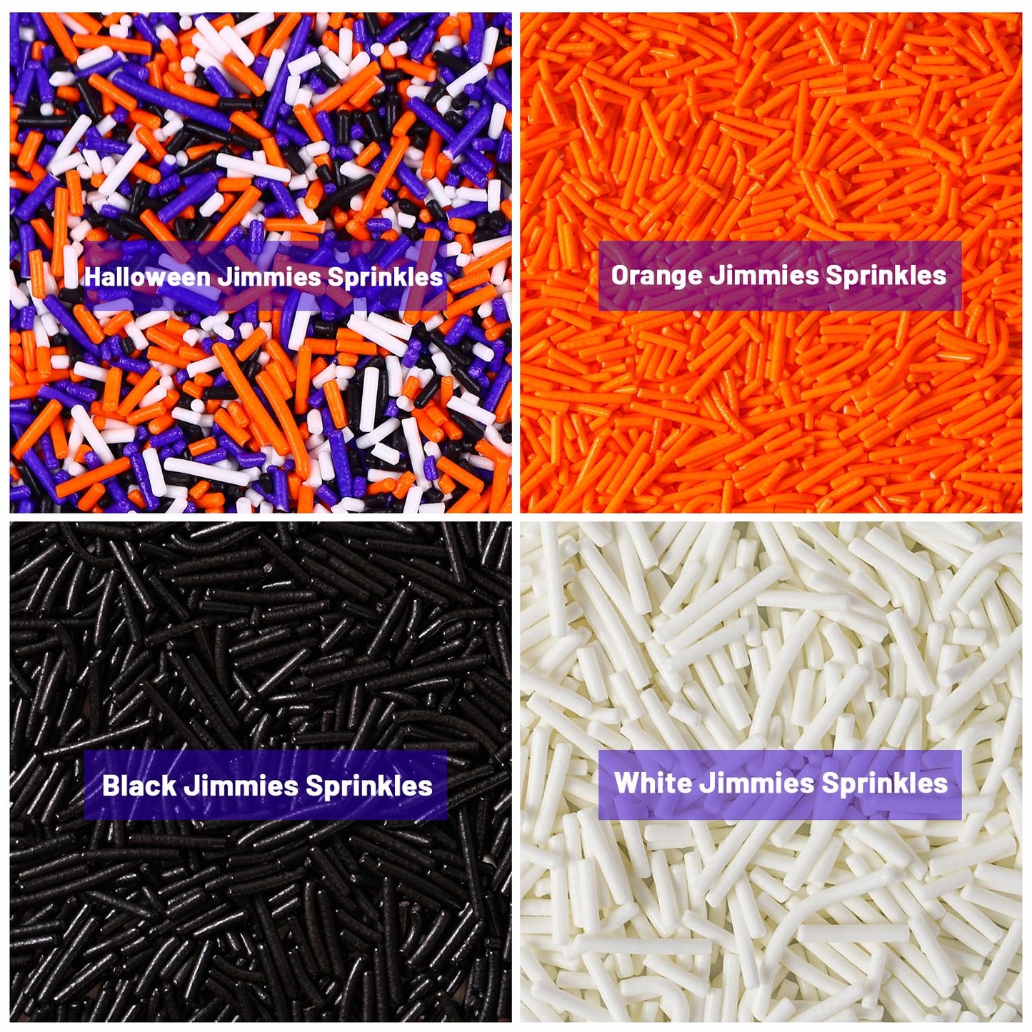 Edible Black Sprinkles, Jimmies Sprinkle, Black Sprinkles for Baking, Cake, Cupcake, Cookies, Donut, Perfect for Halloween(120g/4.23oz)