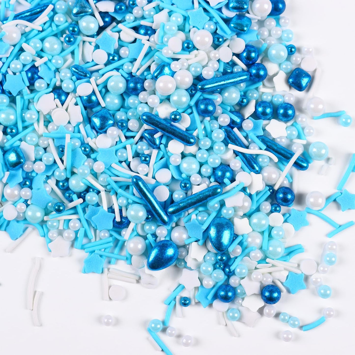 Blue Sprinkles for Cake Decorating, Galaxy Blue Sprinkles Mix, Metallic Sprinkle Mix for Cupcakes, Macaron, Ice Cream, and Cookies(120g/4.23oz)