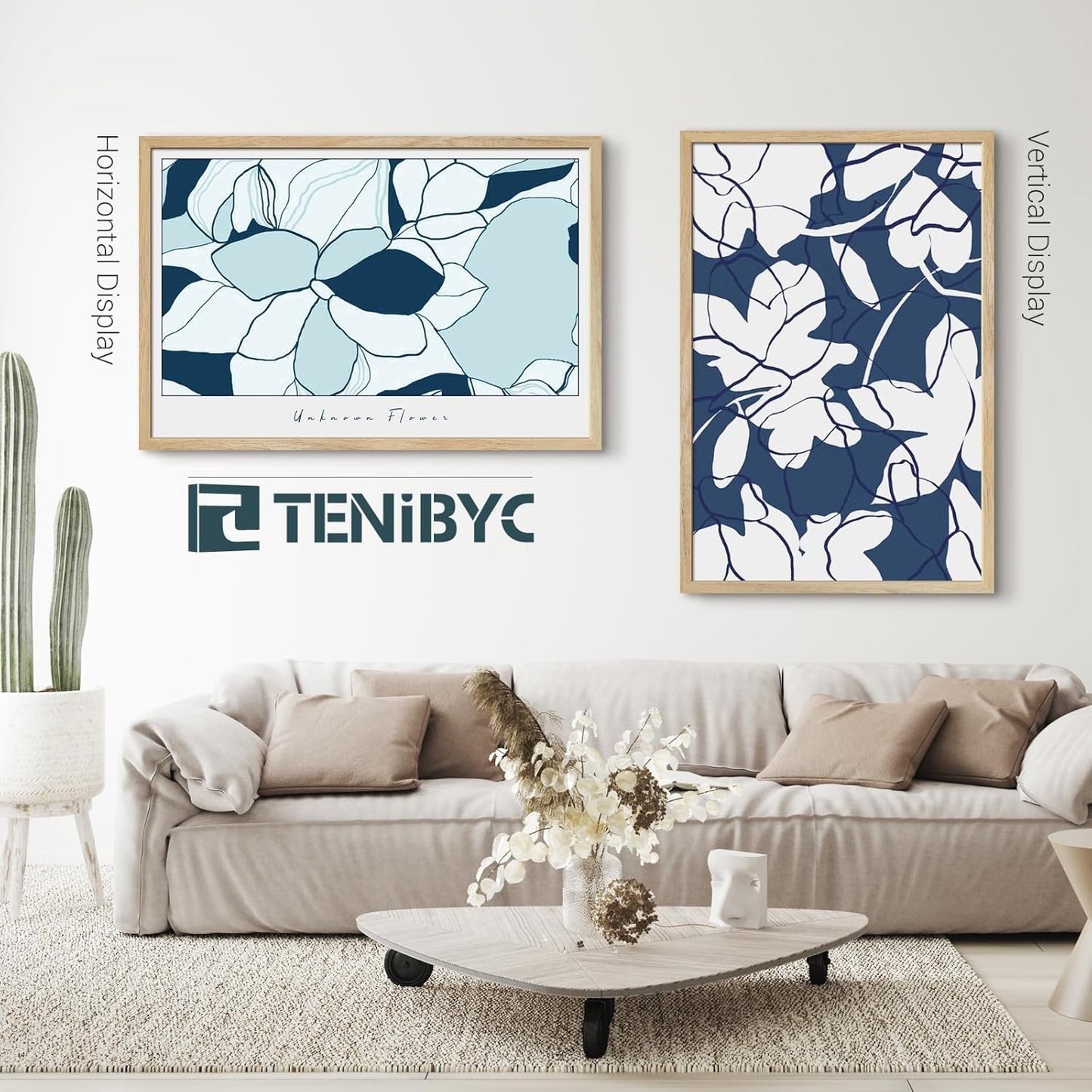 24x36 Poster Frame 4 Pack, Natural Solid Wood Picture Frame, Wall Gallery Frame - Wall Hanging