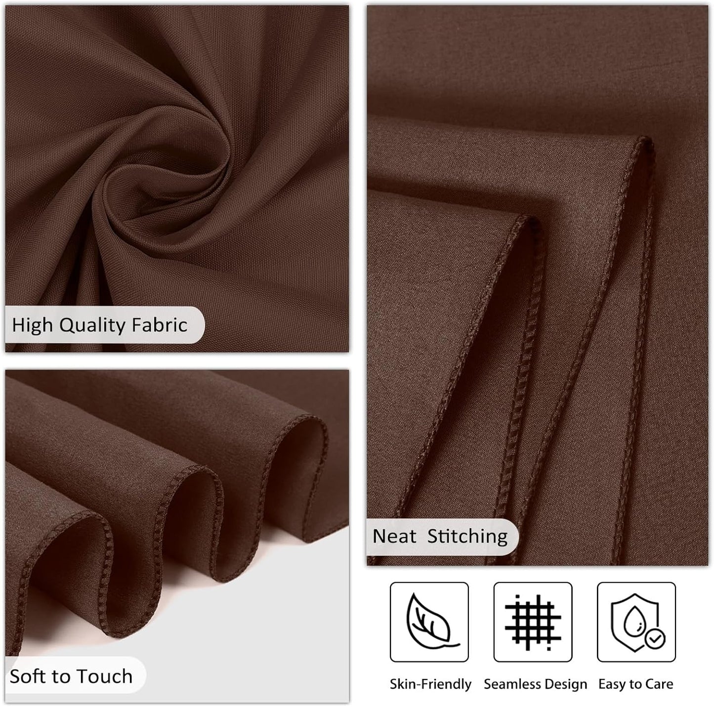 8 Pack Brown Round Tablecloth 90 Inch Stain and Wrinkle Resistant Round Brown Table Cloth Reusable and Washable Polyester Fabric for Buffet Wedding Party and Banquet