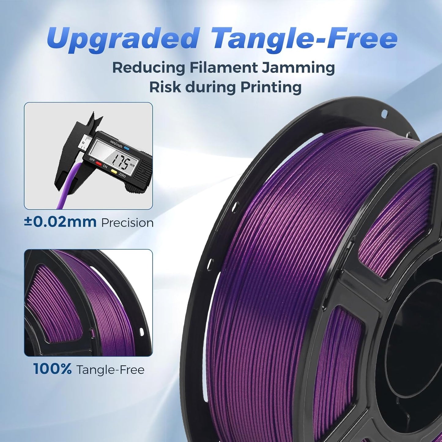 FLASHFORGE Rapid PLA Filament 1.75mm Aurora Purple, 500mm/s High Speed Printing, 3D Printer Filament 1kg Spool, Dimensional Accuracy +/- 0.02mm, Enjoy Exceptional Print Quality