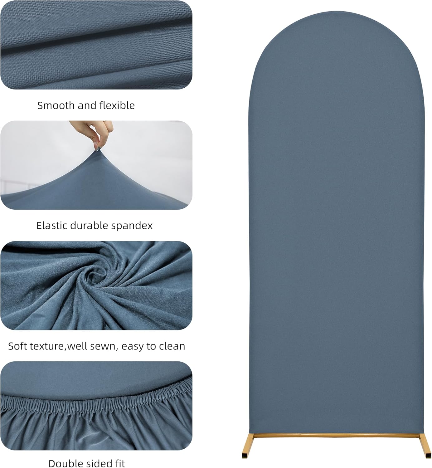 Wedding Arch Cover 6.6FT Arch Backdrop Cover Spandex Fitted Arch Cover for Round Top Chiara Backdrop Stand Covers for Wedding Birthday Party Baby Shower Banquet Ceremony Decoration