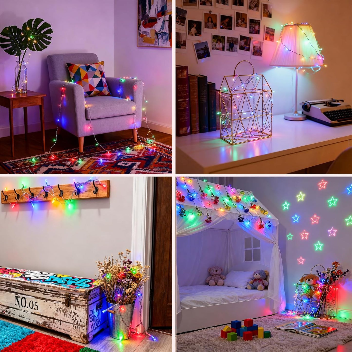 Pastel Plug in Easter String Lights, 33ft 100 LED Clear Wire Decorative Multicolored Christmas Birthday Wedding Party Lighting Up for Window Bedroom Tree Hanging Decorations (Multi Color)