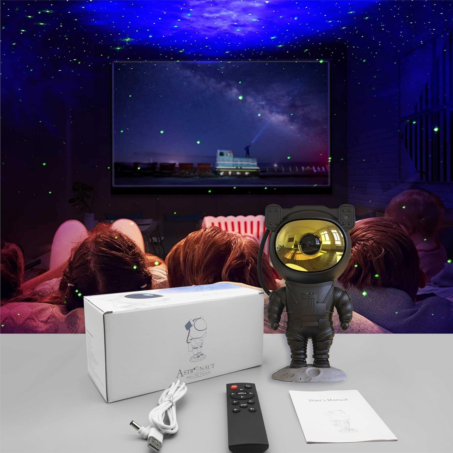 Star Projector Galaxy Night Light,Astronaut Starry Nebula Ceiling LED Lamp with Timer and Remote, Gift for Kids Adults for Bedroom, Christmas, Birthdays