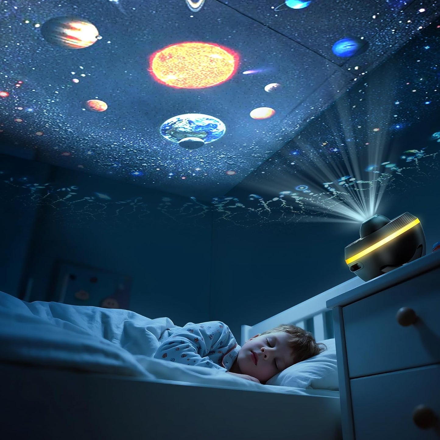 DORESshop Galaxy Projector, 13 Film Discs Star Projector Night Light, Home Planetarium Space Northern Lights Ceiling Starry Sky Light, 360° Rotating with Timer, Gift for Kid Adult Bedroom