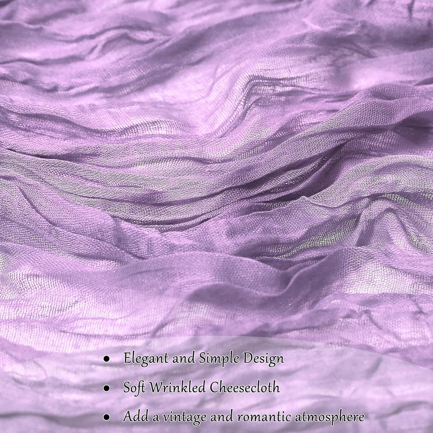 1-Pack Lilac Cheesecloth Table Runners – 10FT (35x120 Inch) Boho Rustic Gauze Fabric Cheese Cloth Table Runner for Weddings, Baby Showers, Bridal Shower, Farmhouse & Birthday Party Decor