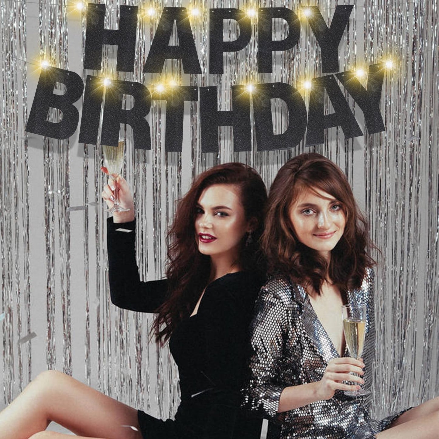 167Pcs DIY Glitter Customizable Banner Kit Happy Birthday Custom Letters Banner 30th Birthday Decorations Anniversary Personalized Banners Decor Death to My 20s Party Supplies (Glitter Black)