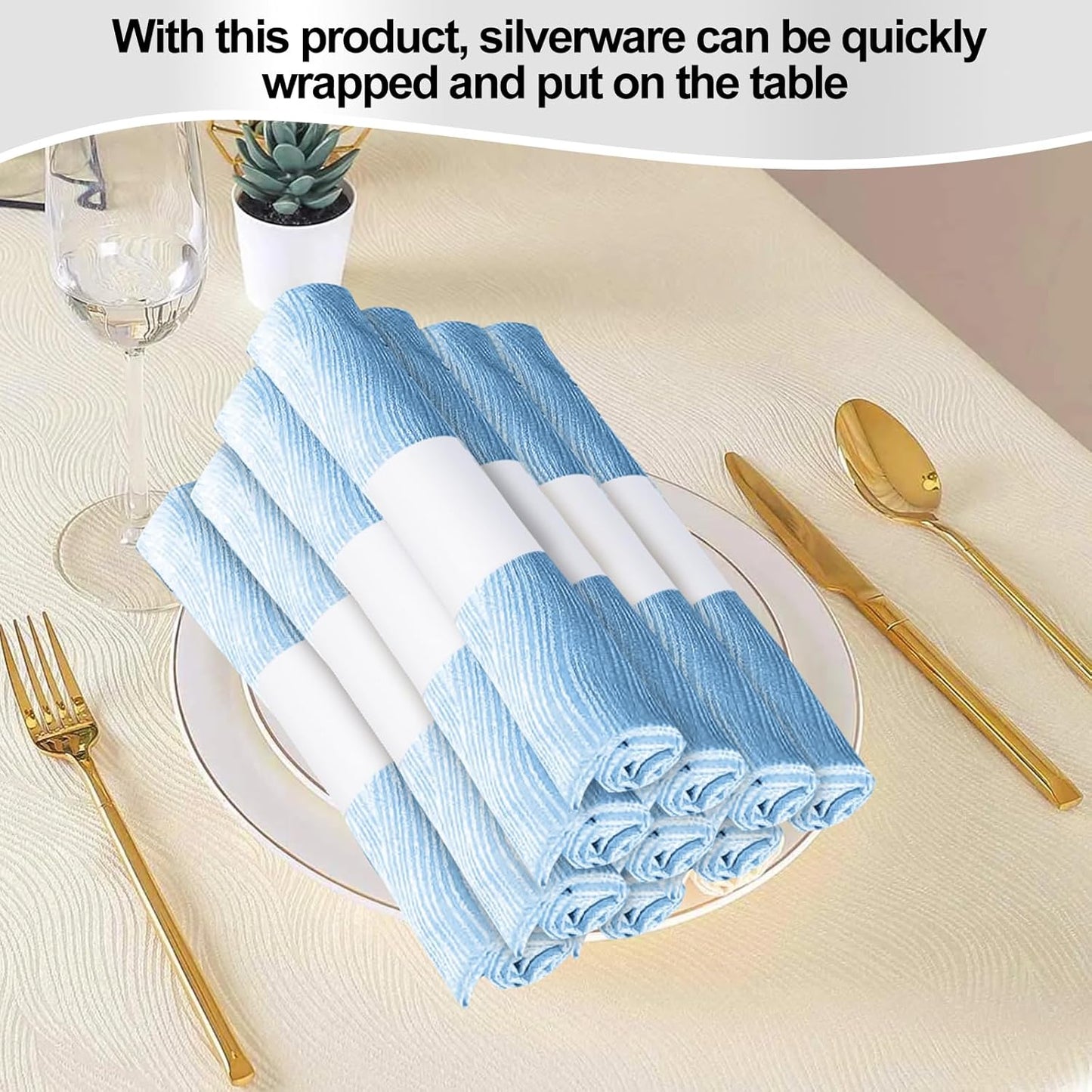 Germiwipe Napkin Bands,Paper Napkin Rings Self Adhesive,Silverware Wraps Bands (White-500 pcs)