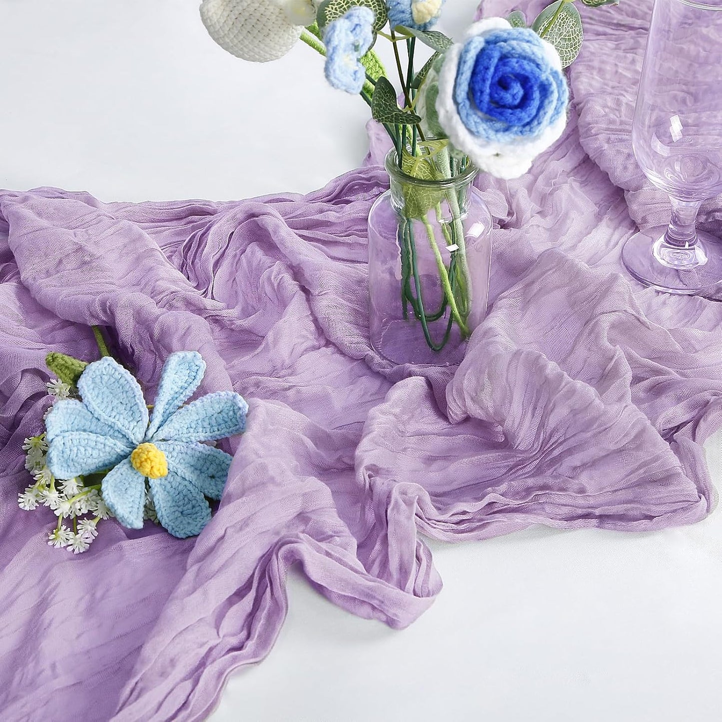 1-Pack Lilac Cheesecloth Table Runners – 10FT (35x120 Inch) Boho Rustic Gauze Fabric Cheese Cloth Table Runner for Weddings, Baby Showers, Bridal Shower, Farmhouse & Birthday Party Decor