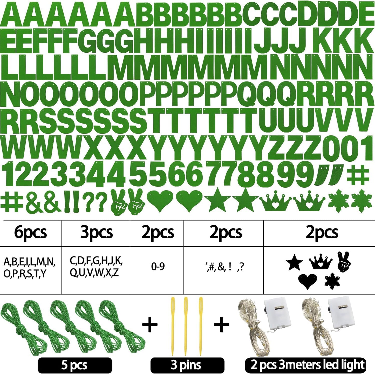 167Pcs DIY Glitter Customizable Banner Kit Custom Banner DIY Happy Birthday Letter Banners Personalized Banners Decor for Christmas St.Patrick's Day Birthday Party Decorations Supplies(Glitter Green)